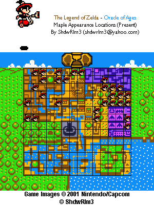 The Legend of Zelda: Oracle of Ages Maple Locations (Present) (GIF)