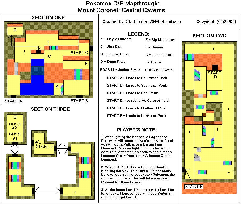 Pokémon Diamond/Pearl Mount Coronet: Central Ruins Map (GIF ...