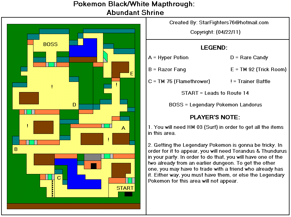 Pokemon Black Version Type Chart Map for DS by Apeman1813 - GameFAQs