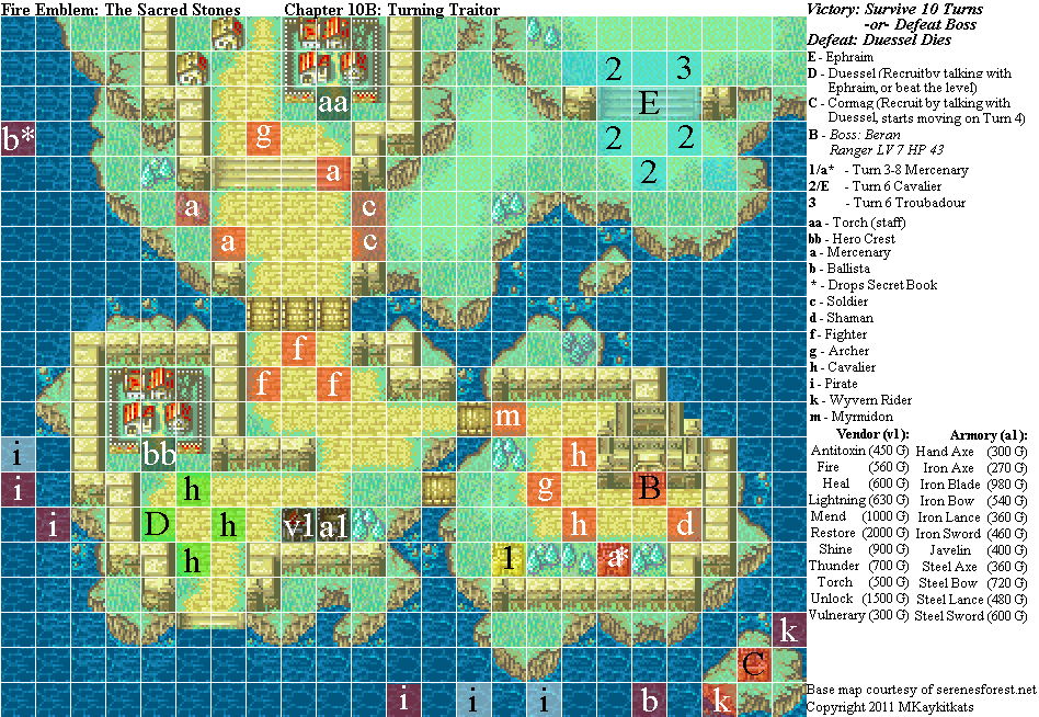 Fire Emblem The Sacred Stones Chapter 10B Map (PNG) Neoseeker