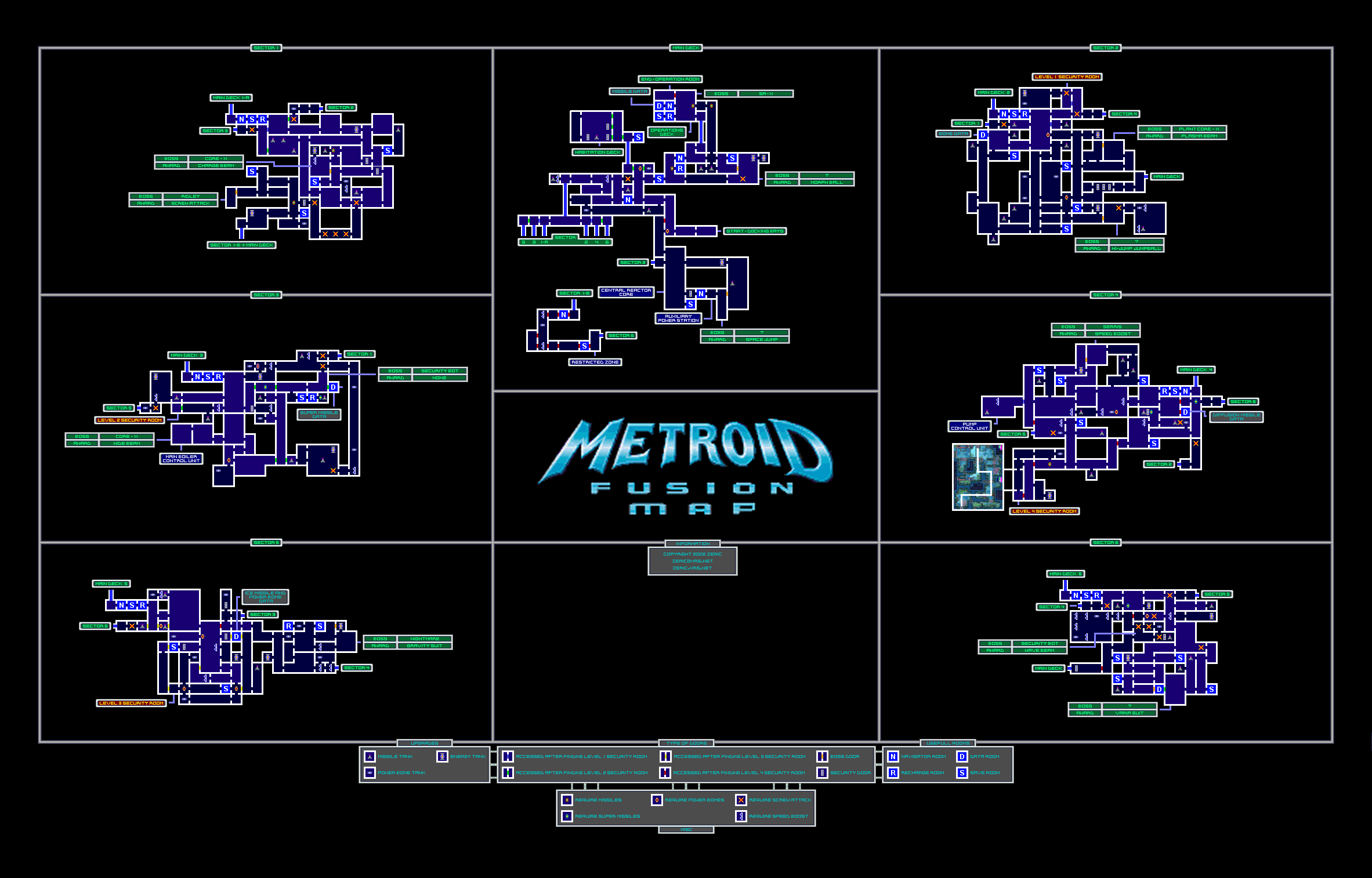 Metroid fusion карта