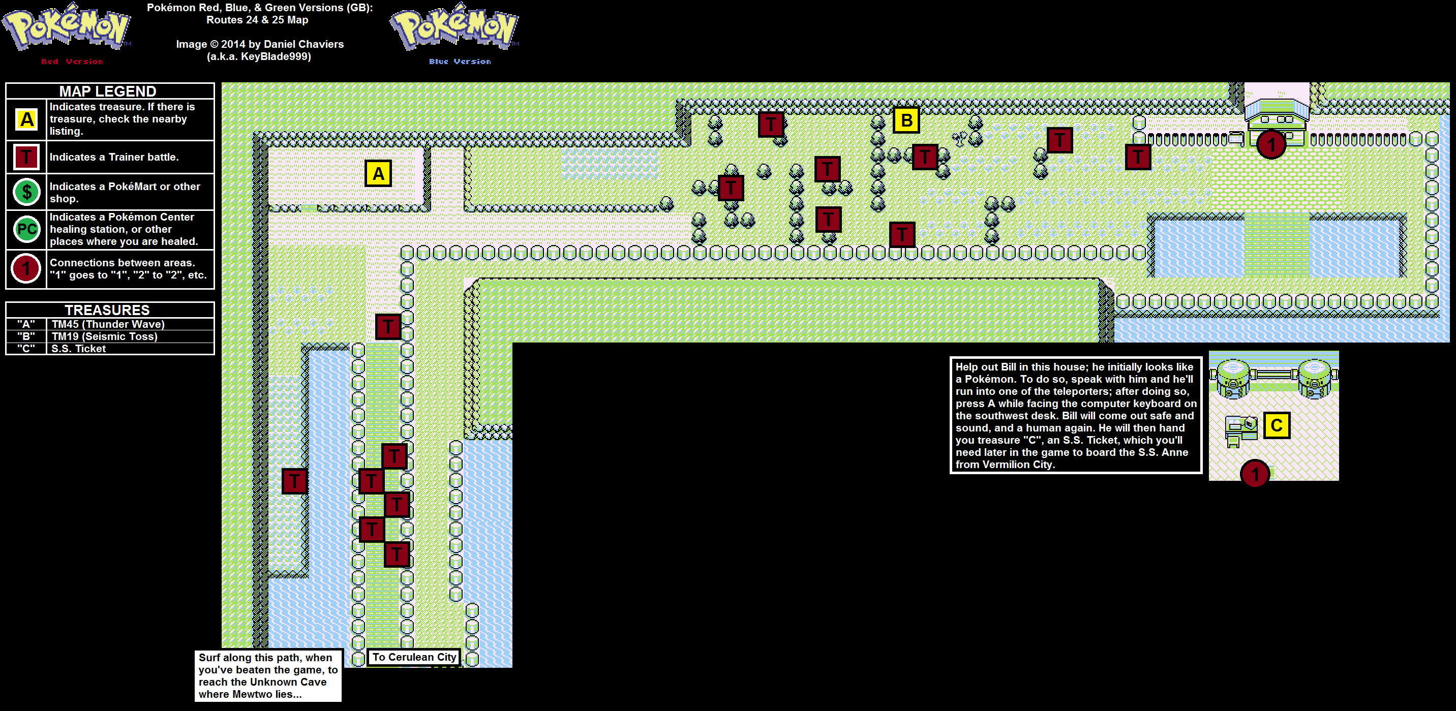 Pokemon Crystal Version Route 24 Map Map for Game Boy Color by